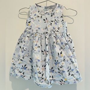 Floral Kids Dress in Blue and White